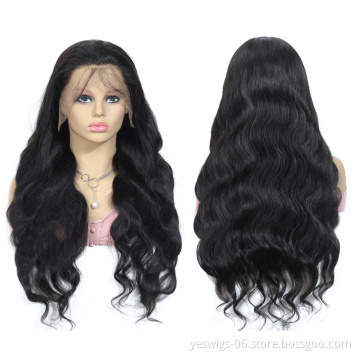 Yeswigs Wholesale Lace Wig Human Hair Vendor Real Mink Brazilian Cuticle Aligned Human 1b# Virgin Hair Lace Front Wig Body Wave